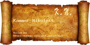Kammer Nikolett névjegykártya